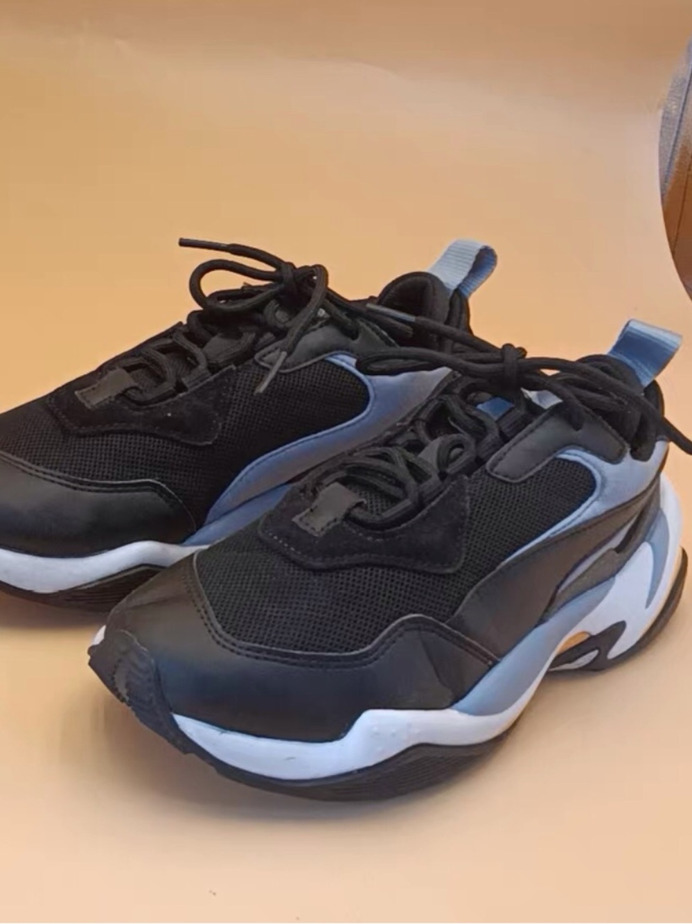 Puma Kids Black and Light Blue Chunky Sneakers